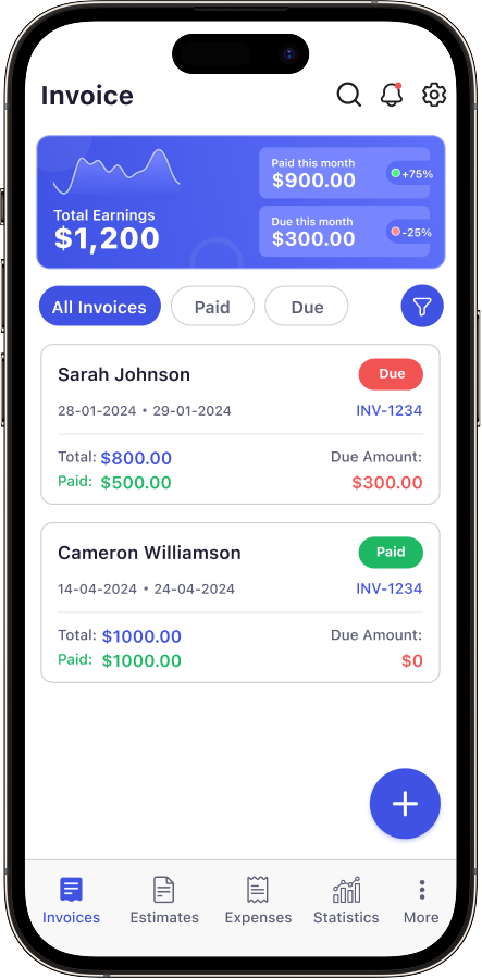 Invoice360 Mobile App Interface